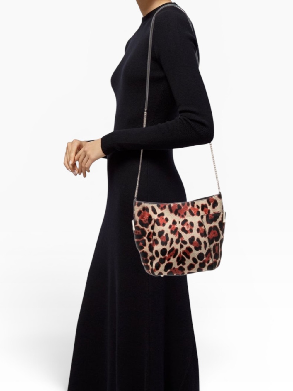 Jimmy Choo Pony Fur Leather Leopard Print Crossbody Bag - EUC - Picture 2 of 6